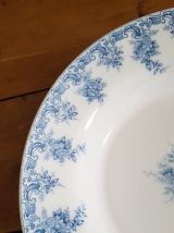 Grand plat de service fleuri bleu RIVANEL