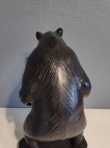 ours brun en plâtre signé Patrick Verdier