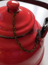 Bouilloire en tôle émaillée années 50