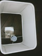 Lampe de bureau années 60 en alu brossé et tissu d'éditeur