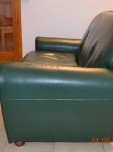 Canapé cuir 2pl et demi +2 Fauteuils 1pl Cinna 