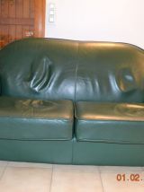 Canapé cuir 2pl et demi +2 Fauteuils 1pl Cinna 