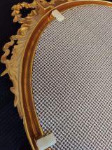 miroir Louis XVI en résine dorée à décor de noeuds