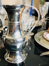 Cruche à eau/vin blanc en métal argenté