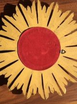 Miroir soleil bois doré  32 cm, 1950