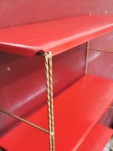  Etagere metal string( tomado) 1950 a 1960  or et rouge vif,