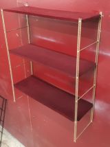  Etagere metal string( tomado) 1950 a 1960  or et rouge   fo