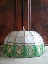 Suspension/lustre en nacre et laiton 