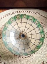 Suspension/lustre en nacre et laiton 