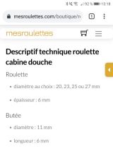 8 roulettes 20 mm pour porte douche coulissante 