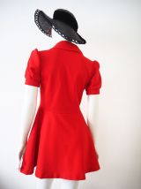 Mini robe babydoll Mod Swinging London rouge vif vintage 60s