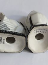 Salière en porcelaine art déco singe et dindon