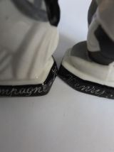 Salière en porcelaine art déco singe et dindon