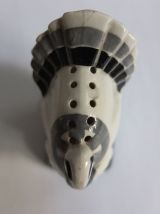 Salière en porcelaine art déco singe et dindon