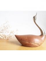 Cygne bois et laiton vintage 