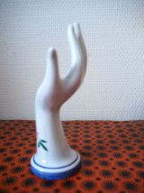 Petite main de baguier en porcelaine vintage 70's