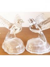 Couple colombes en cristal d’arques vintage 