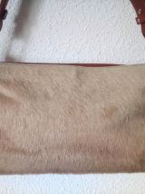 Sac Gérard Darel en cuir et fourrure 