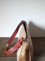 Sac Gérard Darel en cuir et fourrure 
