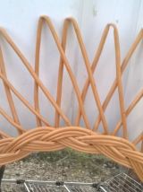 Miroir soleil en rotin tressé 1960