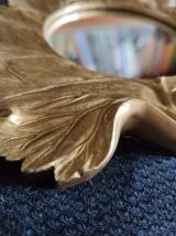 miroir feuille dorée mural en résine