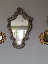 miroir feuille dorée mural en résine