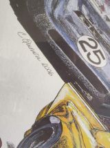 affiche "grand prix de l'âge d'or" encadrement métal bleu