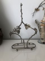 Double porte bouteilles en métal argenté 