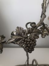 Double porte bouteilles en métal argenté 