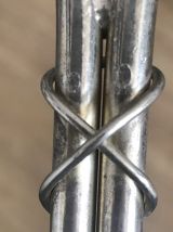 Double porte bouteilles en métal argenté 