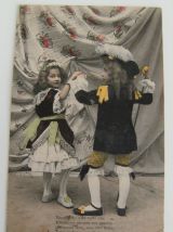 Série 4 cartes postales anciennes "scène à la cour royale" 