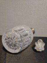 carafe en cristal ciselé et argent avec bouchon