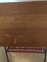 Table  vintage porte revue et range vinyles en bois 