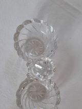 Salière poivrière vintage bulles verre taillé