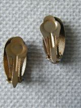 Boucles d'oreille à clips Emaux  bleu Vintage 80'S 