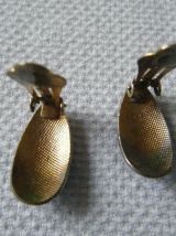 Boucles d'oreille à clips Emaux  bleu Vintage 80'S 