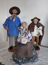 Lot de 3 Santons Provençaux - Vintage des années 70