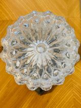 Lampe sur pied bronze &amp; verre vintage