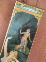 Publicité ancienne papier sur bois.