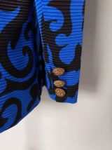 Veste vintage bleue et noire boutons cuivre