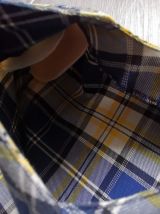 Chemise à carreaux vintage jaune et bleue