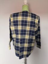 Chemise à carreaux vintage jaune et bleue
