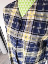 Chemise à carreaux vintage jaune et bleue