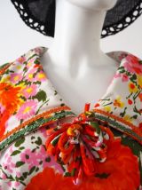 Longue robe de hippie col pelle à tarte vintage 70's