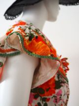 Longue robe de hippie col pelle à tarte vintage 70's