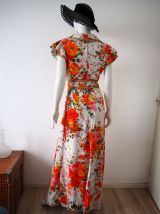 Longue robe de hippie col pelle à tarte vintage 70's