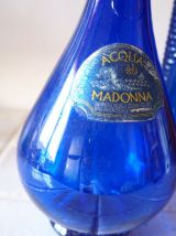 Lot de deux bouteilles en verre bleues italiennes Empoli 