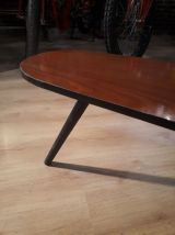 table basse tripode vintage 1960a 70s pieds fuseau faux bois