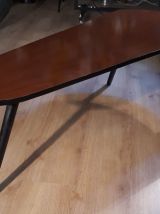 table basse tripode vintage 1960a 70s pieds fuseau faux bois
