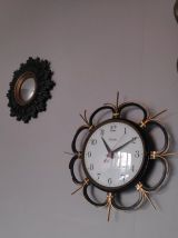 pendule Vedette vintage métal noir et doré